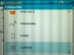 Foursquare on BlackBerry 9360