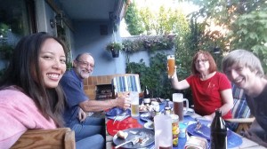 dinner on the patio with the Merz family