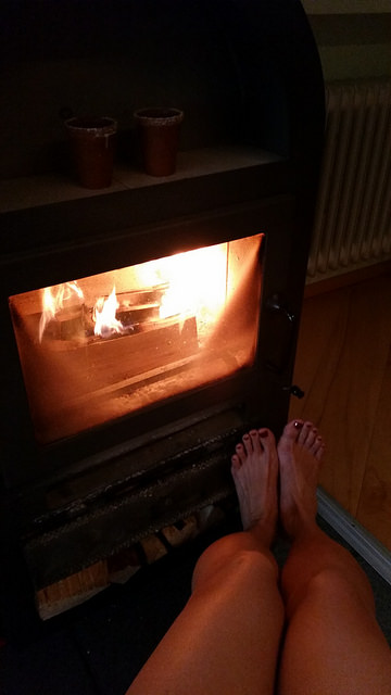 the neighbors must have been puzzled by the smoke from our chimney in the summertime