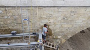 Regensburg Old Stone Bridge repair work