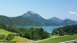 the Alps in the distance