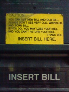 Longwinded "Insert Bill" sign